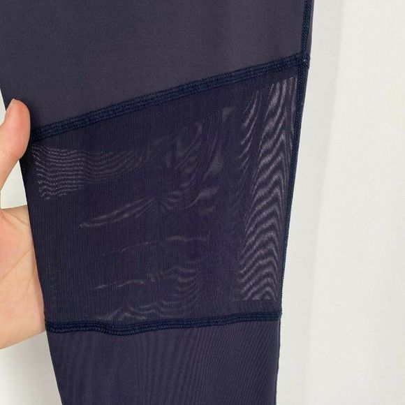 Varley Sycamore Mesh-Panel Compressive Stretch Athletic Tights Blue Women Large - Picture 3 of 12